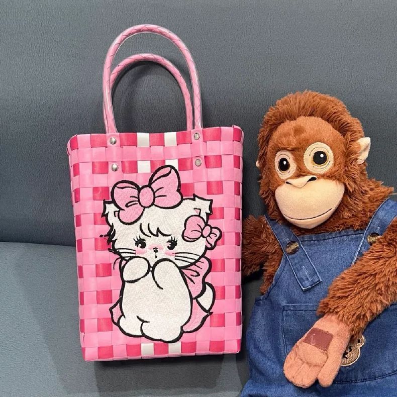 Mikko編み野菜かご学院風ハンドバッグ外出旅行ショルダーバッグ風呂化粧品収納バッグ Mikko編み野菜かご学院風ハンドバッグ外出旅行ショルダーバッグ風呂化粧品収納バッグ