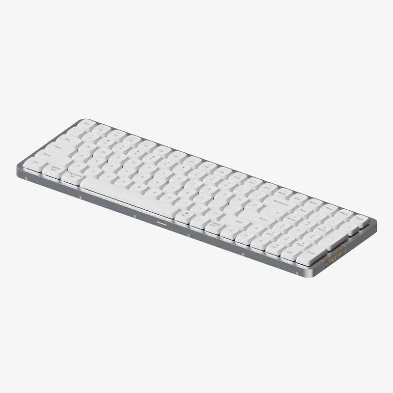 LOFREE　キーボード Flow100(リニア軸・英語配列) ［有線・ワイヤレス /Bluetooth・USB］ シルバー/キーキャップ：ホワイト　oe915w1