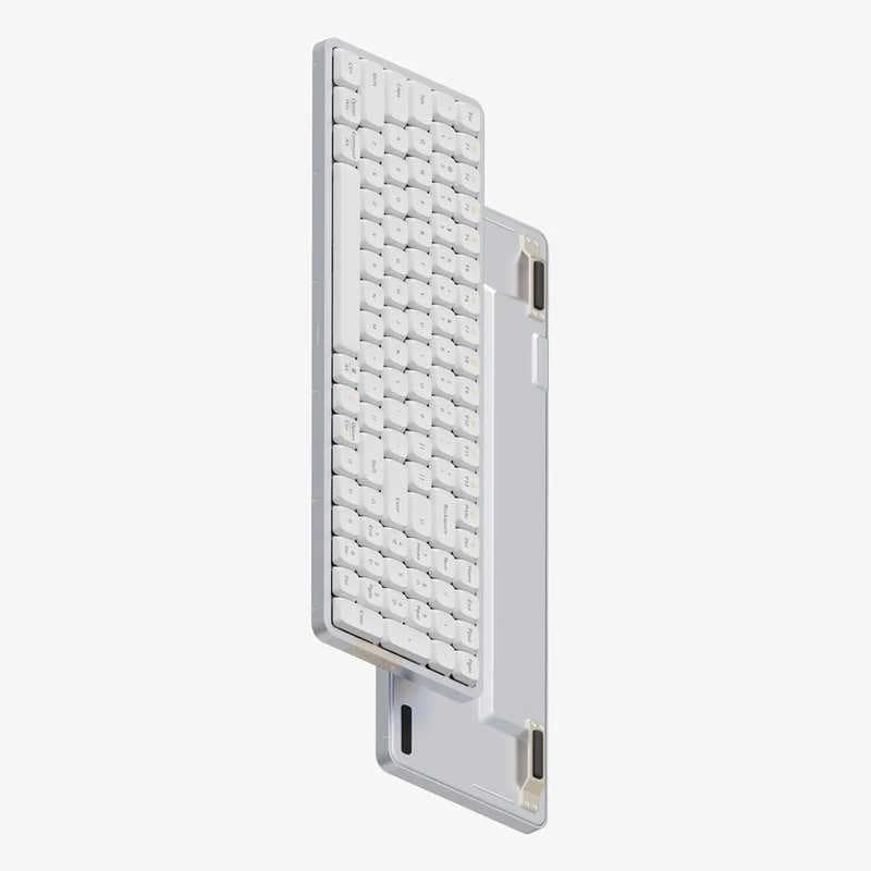 LOFREE　キーボード Flow100(リニア軸・英語配列) ［有線・ワイヤレス /Bluetooth・USB］ シルバー/キーキャップ：ホワイト　oe915w1