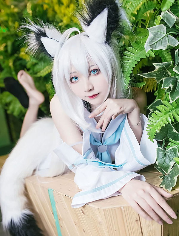 onepines] （耳、尾付き）白上フブキ 新衣装 コスプレ衣装 幸せ