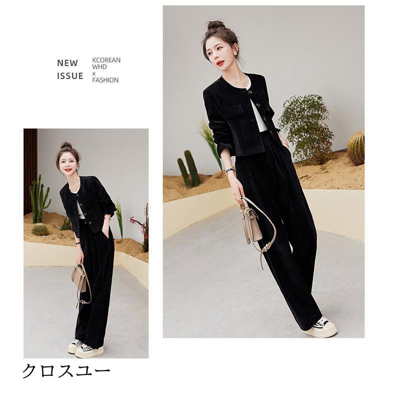 セットアップ レディース パンツスーツ ワイドパンツ パンツドレス コーデュロイ 入学式 スーツ ママ パンツスーツ ビジネス オフィス 入学式 卒業式 入園式