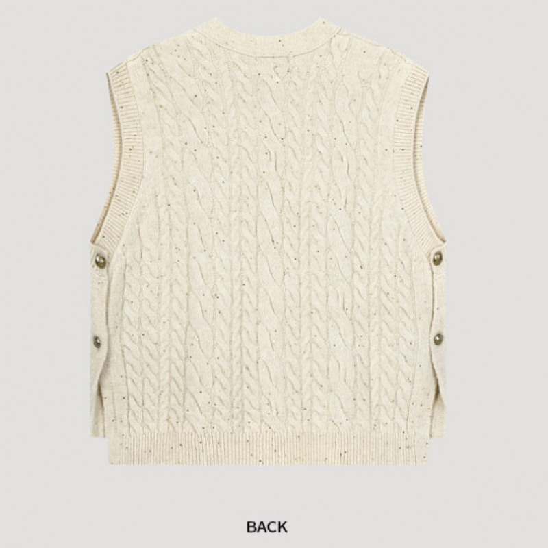 (シーズ・ミス) ケーブルニットベスト_SSKVTO41010_ME