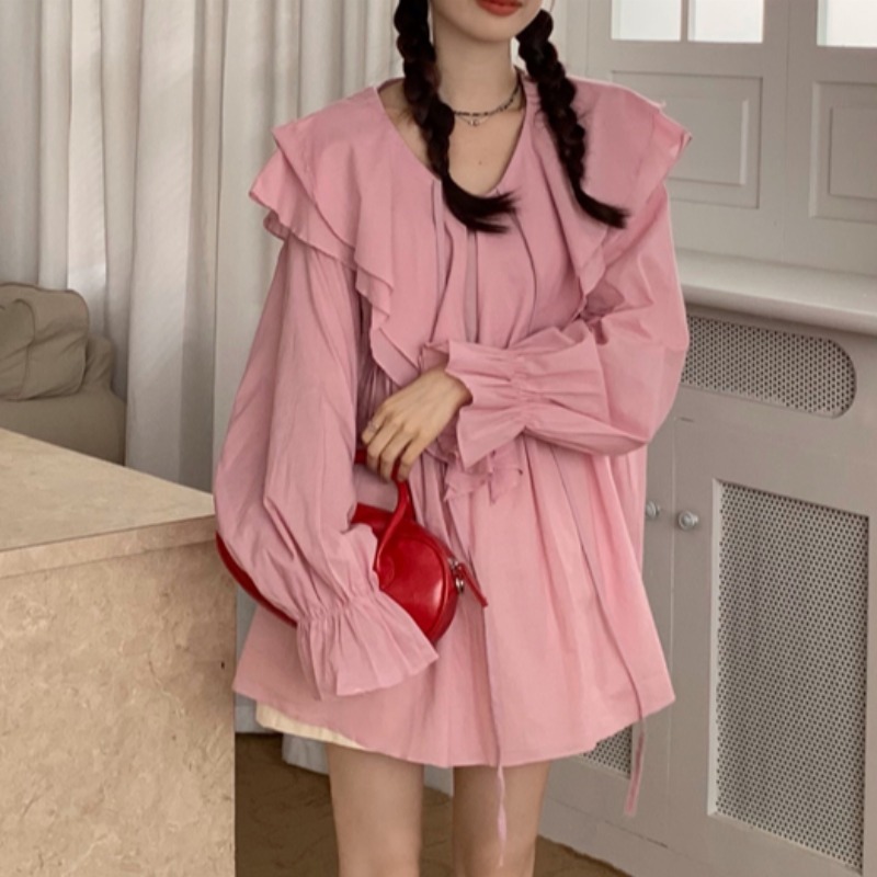 トップス レディース シャツ ブラウス S M L XL 韓国 長袖 ボリューム袖 Vネック フリル ミドル丈 透け感 かわいい 大人可愛い きれいめ シンプル カジュアル 大人 上品 おしゃれ ラフ トップス レディース シャツ ブラウス S M L XL 韓国 長袖 ボリューム袖 Vネック フリル ミドル丈 透け感 かわいい 大人可愛い きれいめ シンプル カジュアル 大人 上品 おしゃれ ラフ