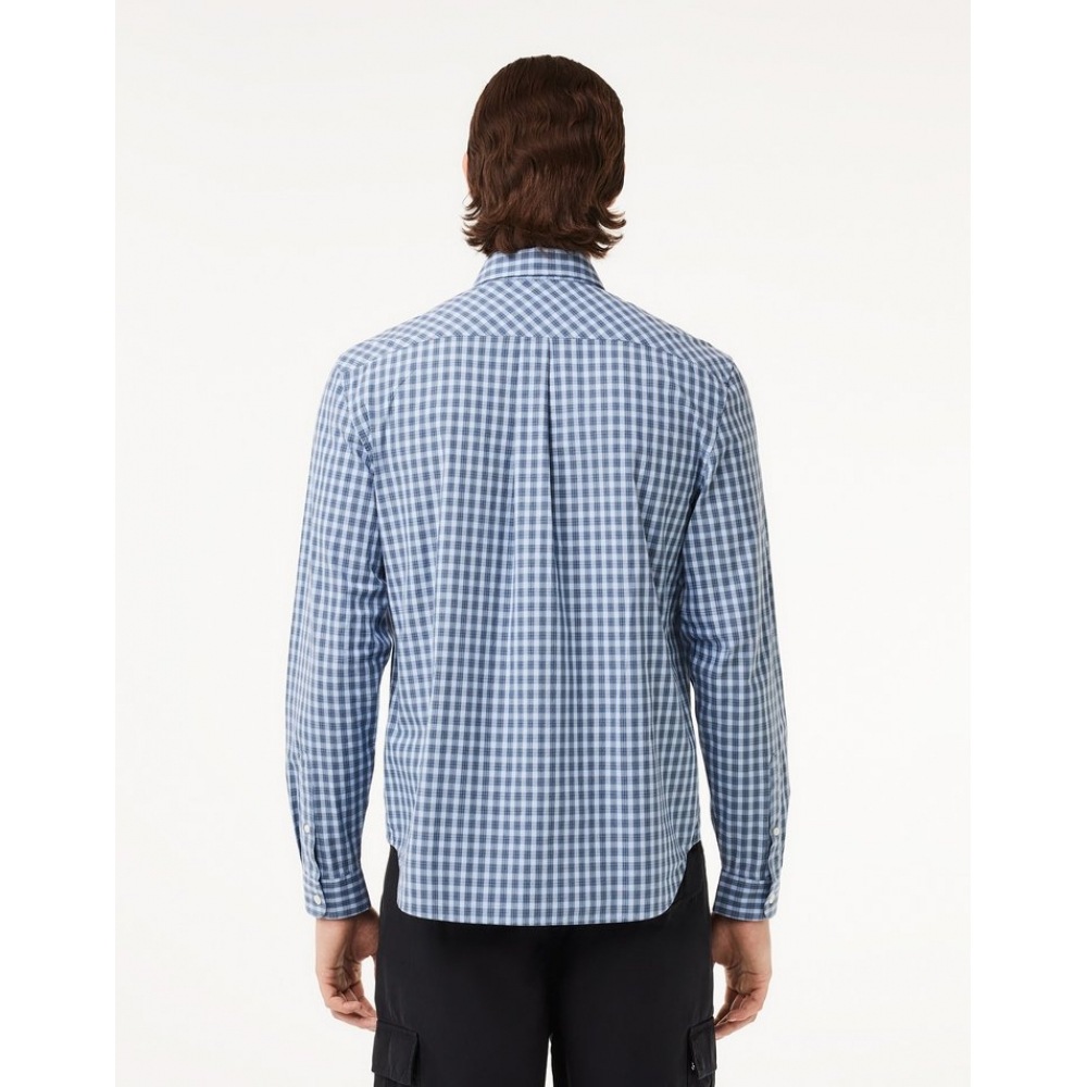 ラコステメンズポプリンチェックシャツ CH0894-54G IR8