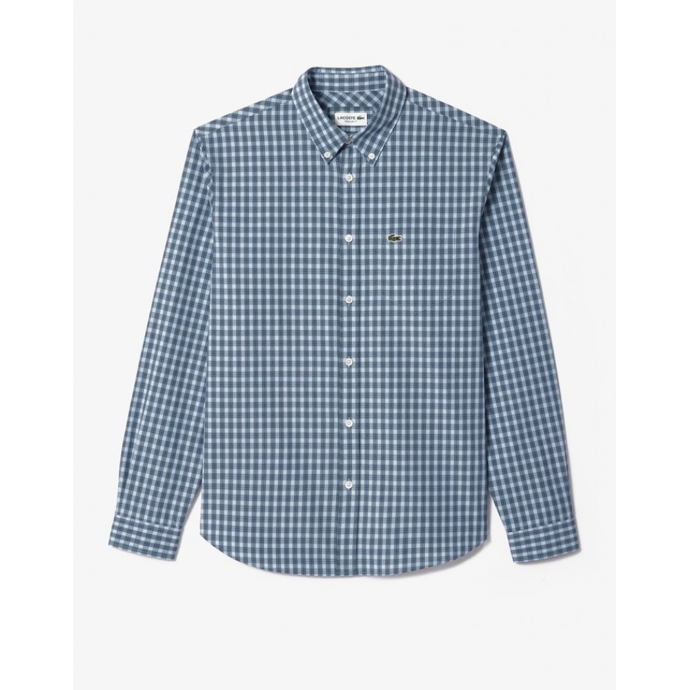 ラコステメンズポプリンチェックシャツ CH0894-54G IR8
