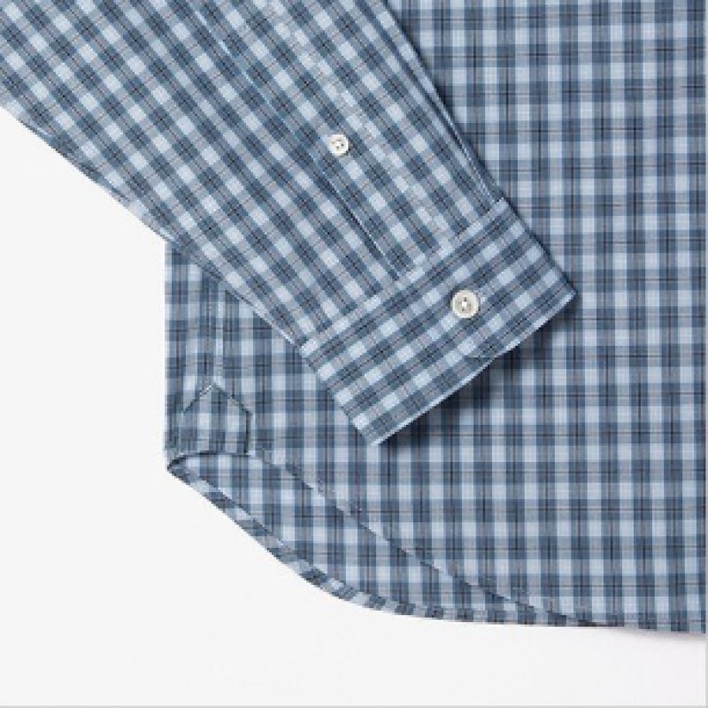 ラコステメンズポプリンチェックシャツ CH0894-54G IR8