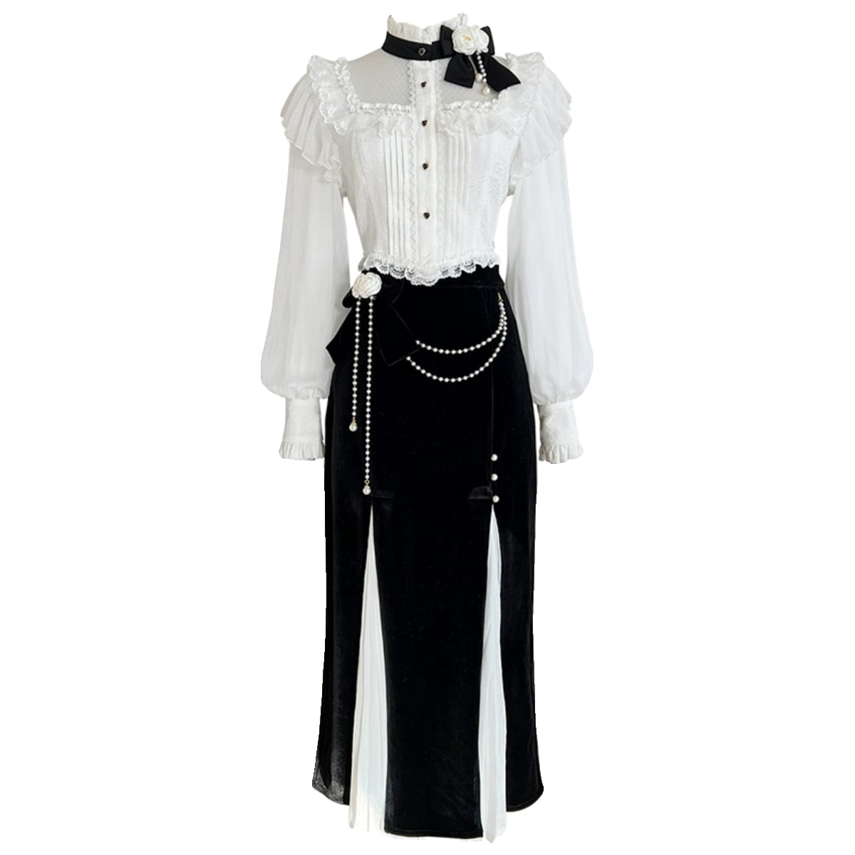 正規品デザインナイトウーブンローズ優雅千金感フィッシュテールスカートドレスセット2点セット秋冬 正規品デザインナイトウーブンローズ優雅千金感フィッシュテールスカートドレスセット2点セット秋冬