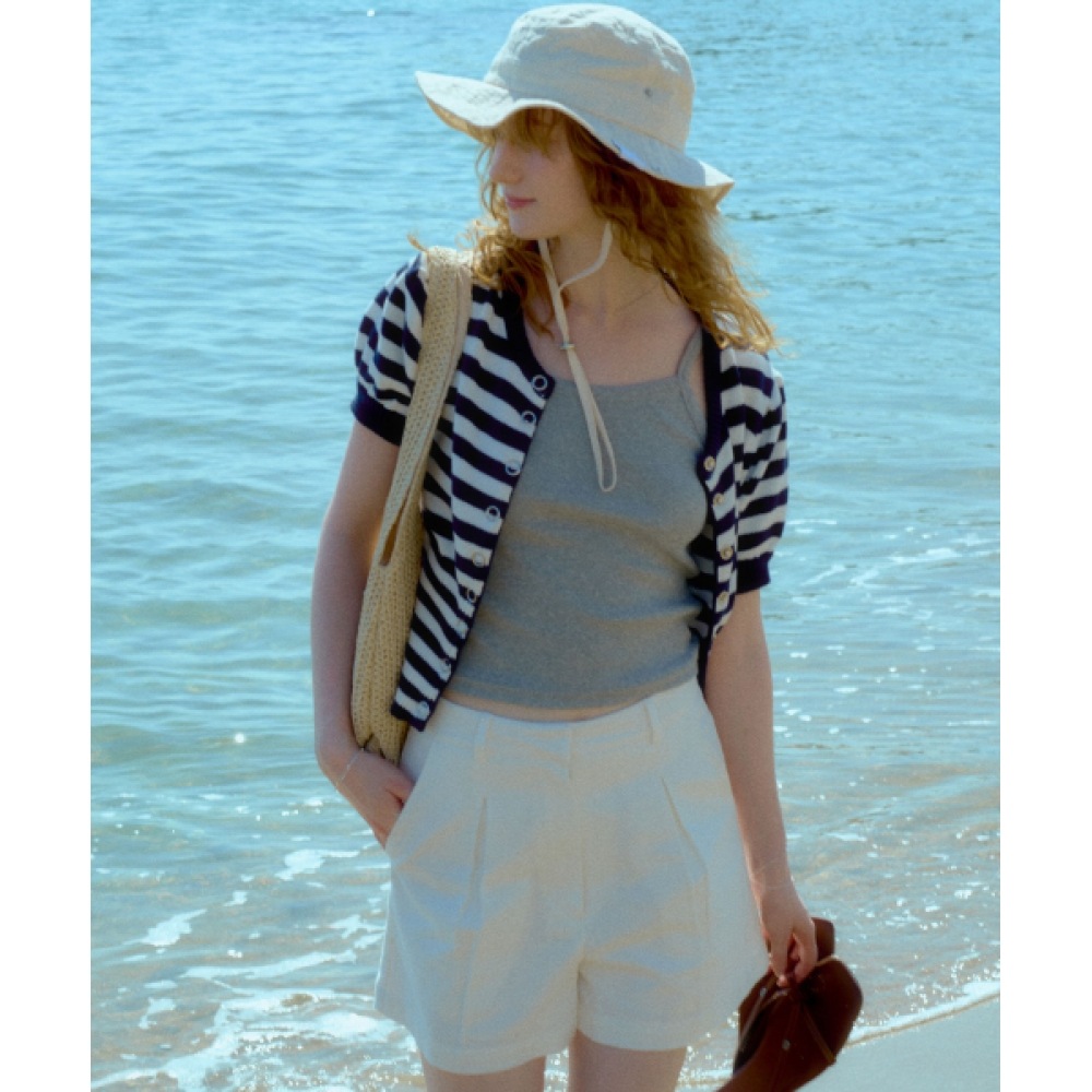 レターフロムムーンコニーストライプハーフカーディガン (ネイビー)