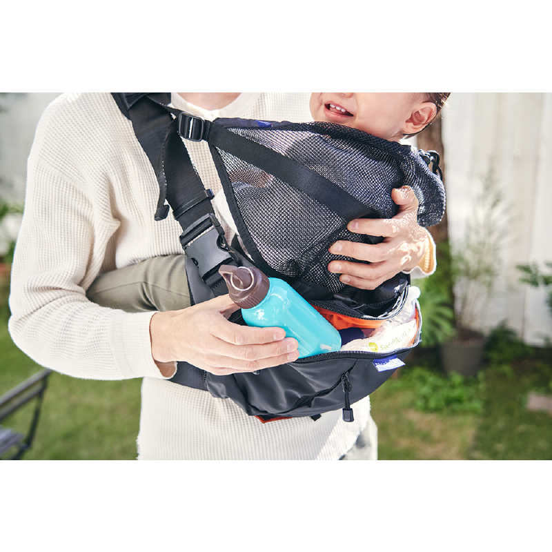 ワンスレッド　papakoso(パパコソ)パパ＆ママ140人と考えた理想のパパバッグ「だっこモデル＋SG」ブラック×オレンジ papakoso　PK-101-OR