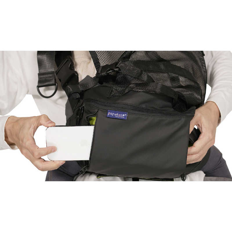 ワンスレッド　papakoso(パパコソ)パパ＆ママ140人と考えた理想のパパバッグ「だっこモデル＋SG」ブラック×オレンジ papakoso　PK-101-OR