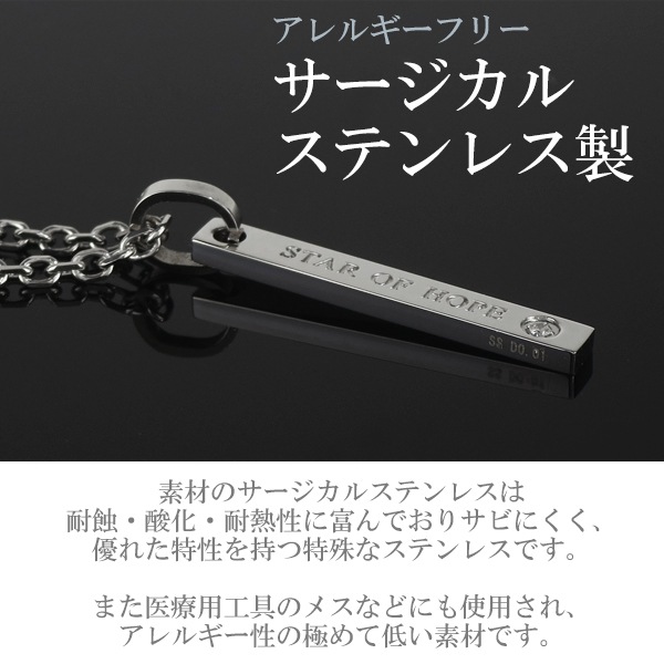 fe-fe ダイヤモンド サージカルステンレス メンズネックレス (45 50cm) ステンレス fe-fe ダイヤモンド サージカルステンレス メンズネックレス (45 50cm) ステンレス