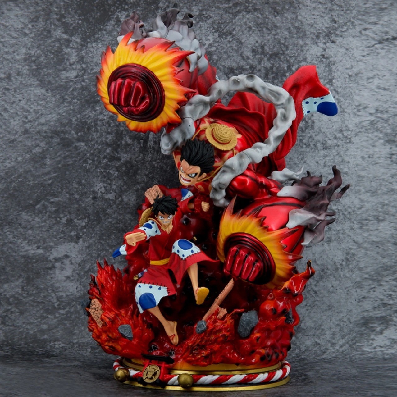 ワンピースフローファンタジーワノ国シリーズゴーストと神不動明王ルフィフィギュア像 GK 模型玩具装飾