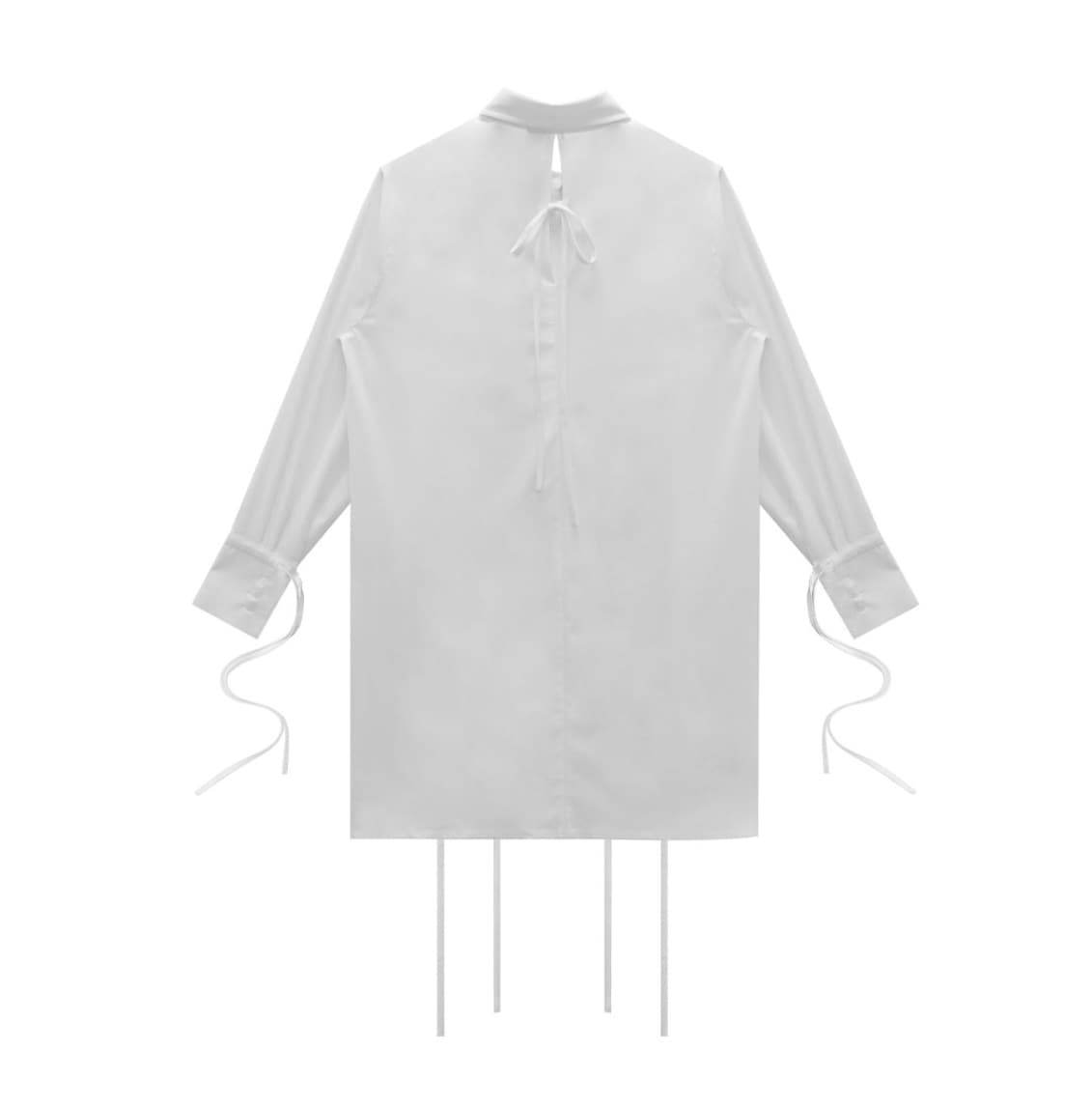 【TREEMINGBIRD】 STEPPED HEMLINE LONG STRAP SHIRTS : WHITE 【TREEMINGBIRD】 STEPPED HEMLINE LONG STRAP SHIRTS : WHITE