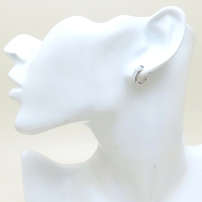 フープ ピアス リングピアス K18WG ホワイトゴールド レディース/28213【中古】