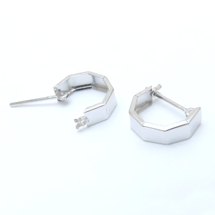 フープ ピアス リングピアス K18WG ホワイトゴールド レディース/28213【中古】