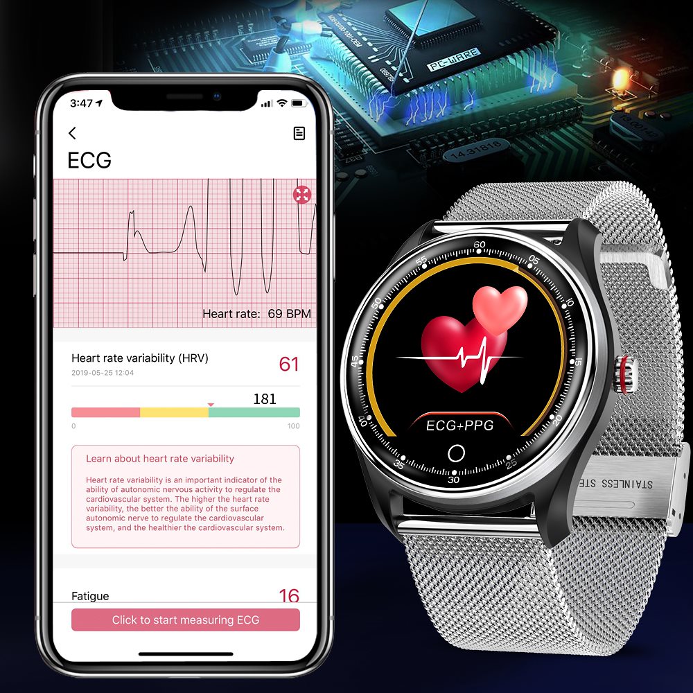 ECGスマートウォッチ血圧PPG心拍数血圧モニター多言語スマートウォッチ時計男性用女性IP68付きAndroid IOS用スマートブレスレット mdprevattcaulkingandwaterproofing.com
