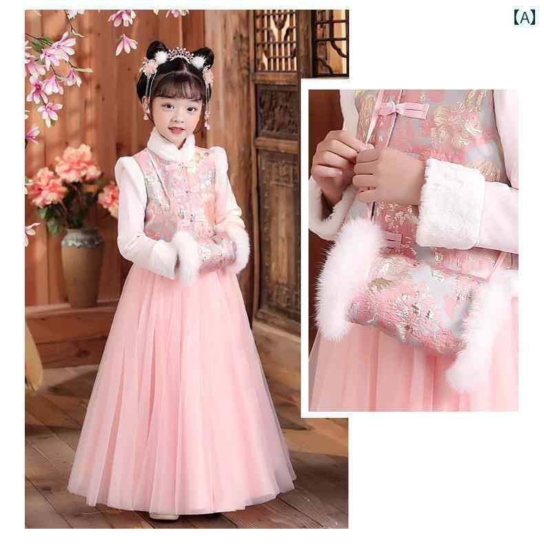 韓服 子供服 民族ドレス 女の子 パーティードレス チャイナ風 冬 衣装 結婚式 発表会 イブニングドレス 女の子 キッズ 子供服