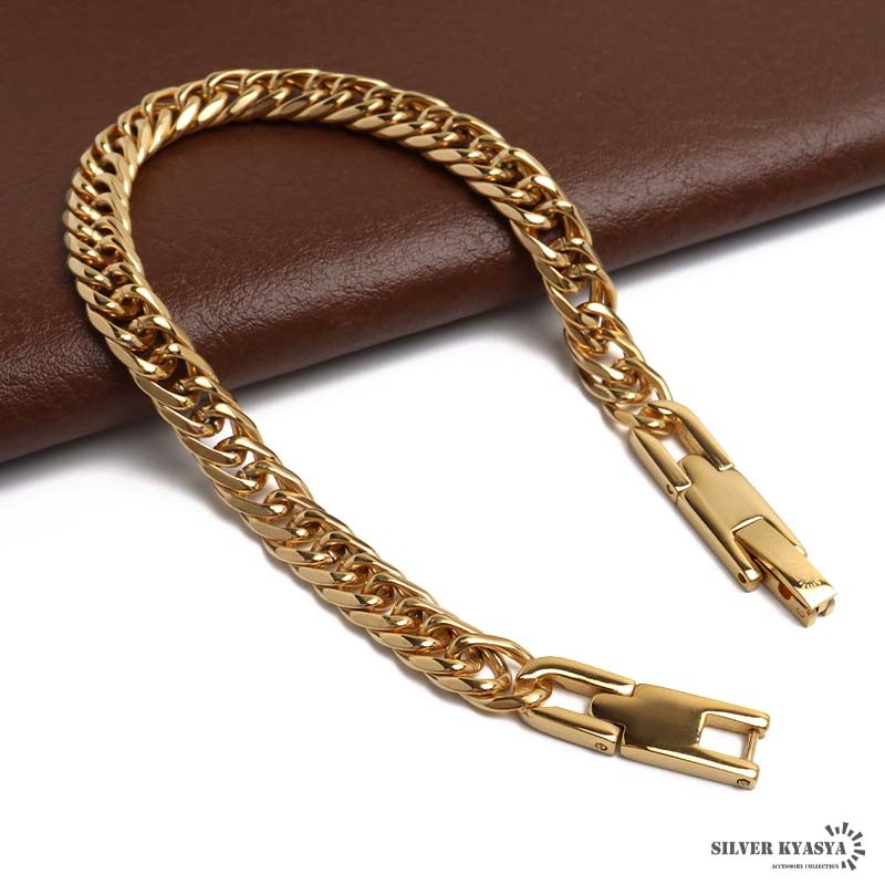 純チタン製 ダブル喜平ブレスレット [b906-7mm-g]