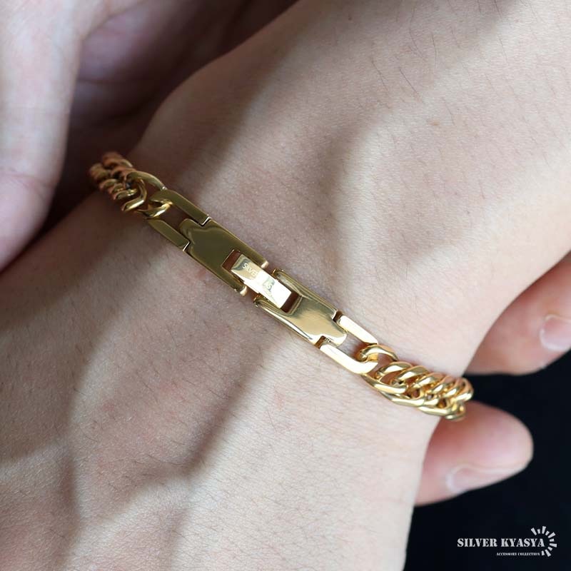 純チタン製 ダブル喜平ブレスレット [b906-7mm-g]