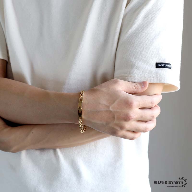 純チタン製 ダブル喜平ブレスレット [b906-7mm-g]