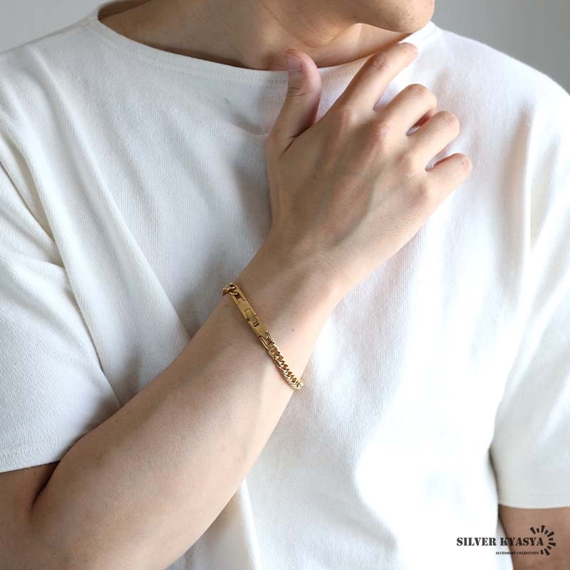 純チタン製 ダブル喜平ブレスレット [b906-7mm-g]