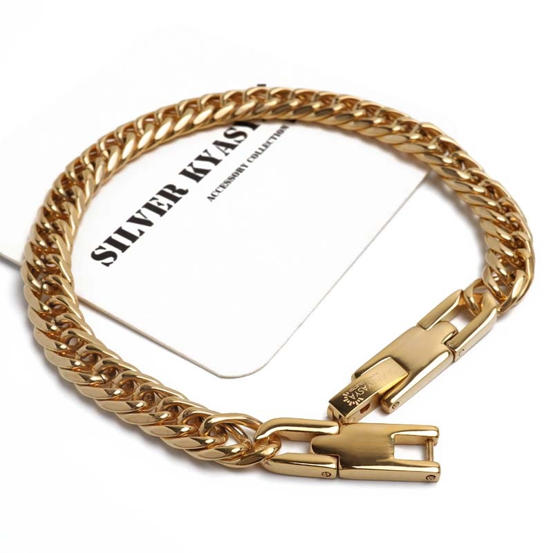 純チタン製 ダブル喜平ブレスレット [b906-7mm-g]