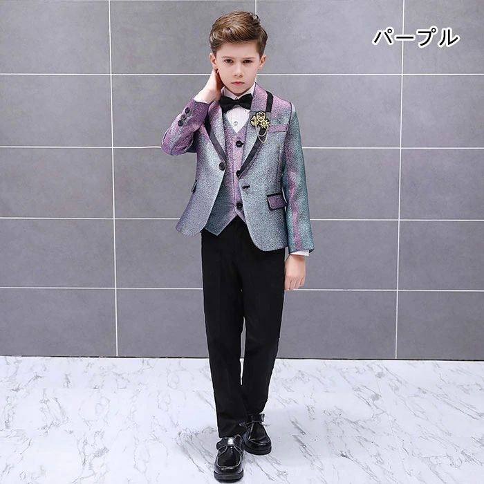 お得セット子供スーツ 男の子 4点セット 5点セット フォーマルスーツ ステージ衣装 キッズ シャケット ベスト パンツ 蝶ネクタイ シャツ グラデーション きらきら テーラードジャケット 子ども フ お得セット子供スーツ 男の子 4点セット 5点セット フォーマルスーツ ステージ衣装 キッズ シャケット ベスト パンツ 蝶ネクタイ シャツ グラデーション きらきら テーラードジャケット 子ども フ