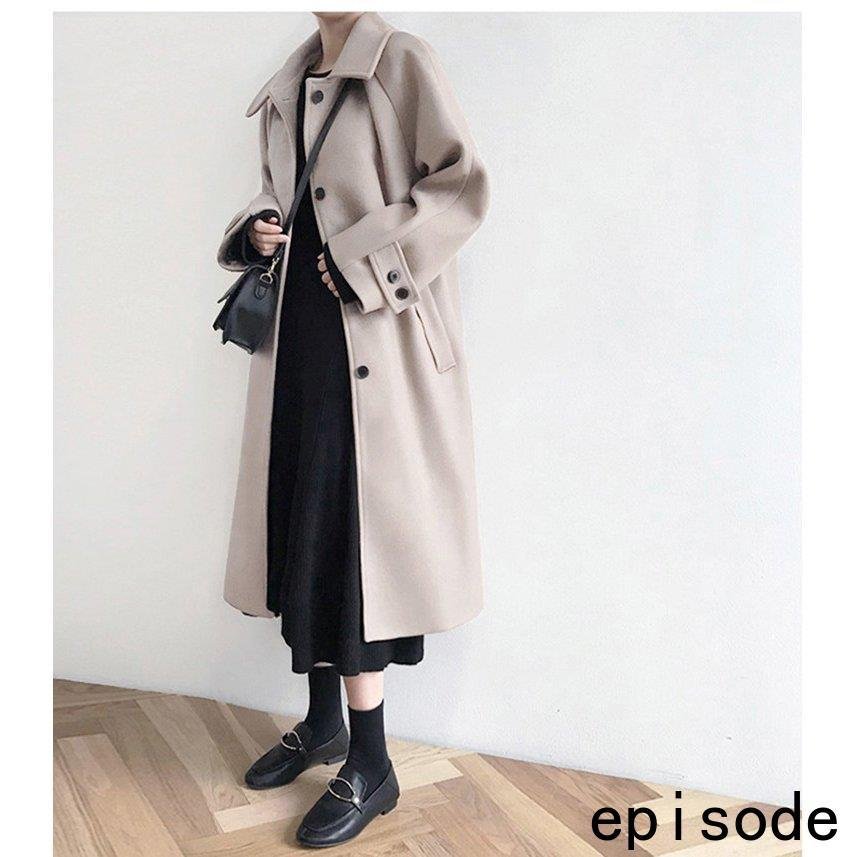 チェスターコートレディース秋冬ロング丈チェスターコート黒ラシャスプリングコートジャケット膝下韓国風アウター学院風通勤着痩せ チェスターコートレディース秋冬ロング丈チェスターコート黒ラシャスプリングコートジャケット膝下韓国風アウター学院風通勤着痩せ