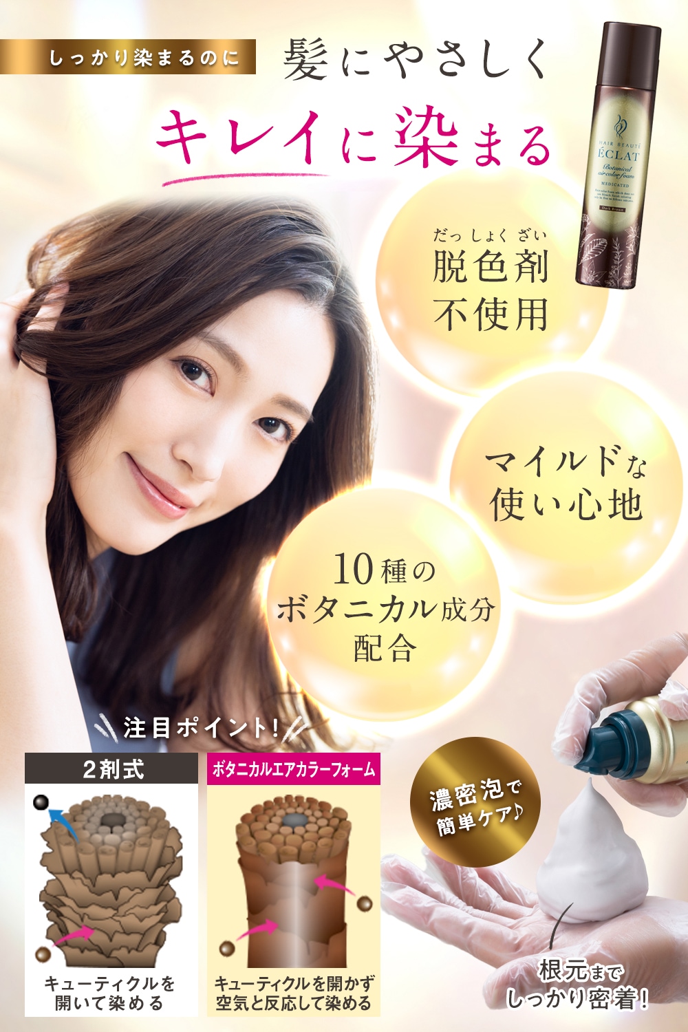 Qoo10] ヘアボーテエクラ 【公式】ボタニカルエアカラーフォームEX