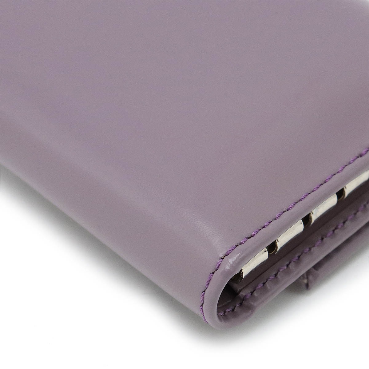 キーケース 6連 レザー グレーパープル系 シルバー金具 M222C