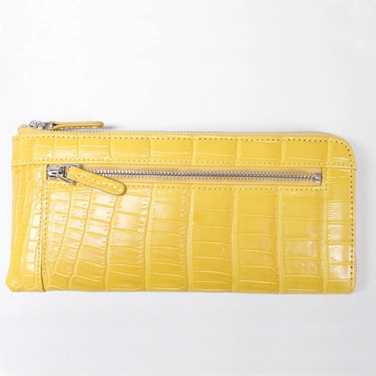 【お種銭付】 クロコダイル レザー L字ファスナー 長財布 マット加工 ワニ革 本革 レディース メンズ ギフト プレゼント ロング 送料無料