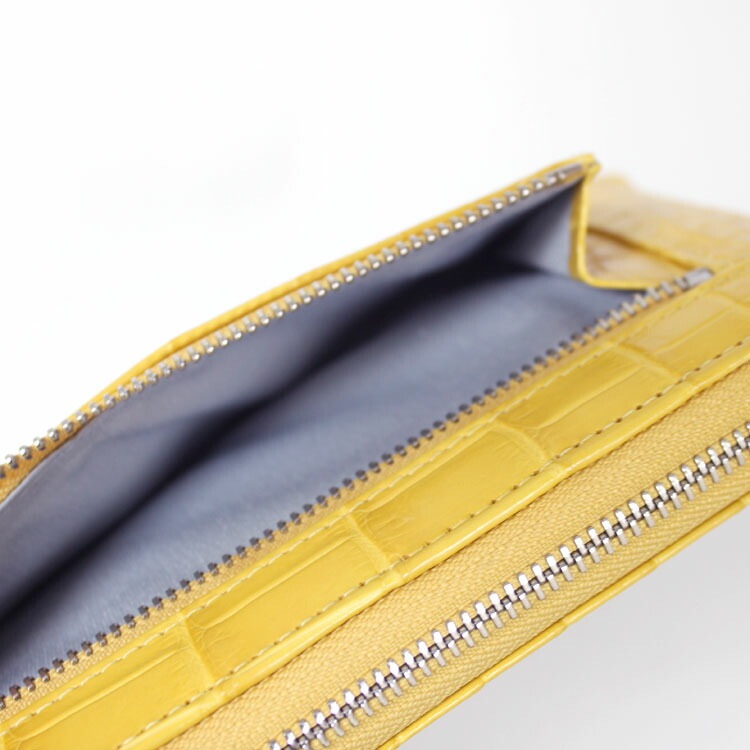 【お種銭付】 クロコダイル レザー L字ファスナー 長財布 マット加工 ワニ革 本革 レディース メンズ ギフト プレゼント ロング 送料無料