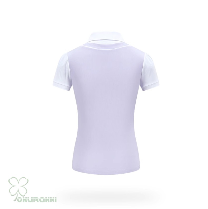 春夏新作 ゴルフ用 レディース 半袖Tシャツ 速乾 カレッジ風 Vネック フェイクツーピース スポーツトップス2506gfshirt04