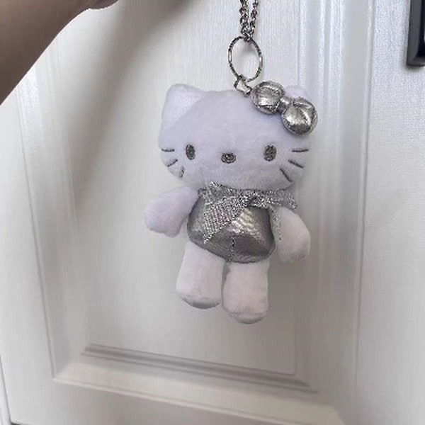 Qoo10] 3日出荷 シルバー 猫 キティストラップ