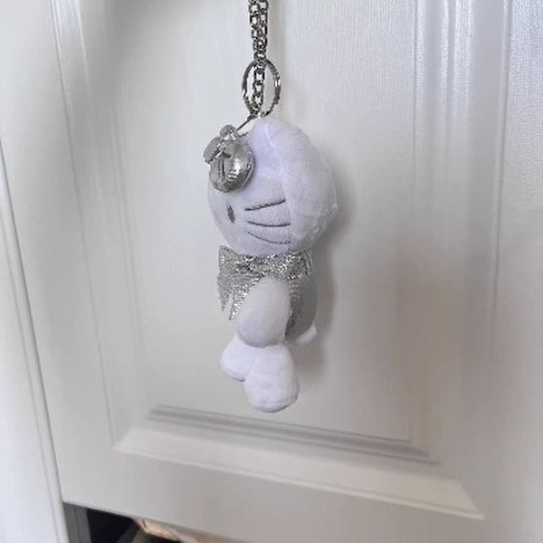 Qoo10] 3日出荷 シルバー 猫 キティストラップ