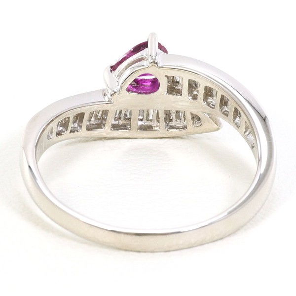 PT900 プラチナ リング 14.5号 ルビー 0.340 ダイヤ 0.34 ジュエリー 中古 PT900 プラチナ リング 14.5号 ルビー 0.340 ダイヤ 0.34 ジュエリー 中古