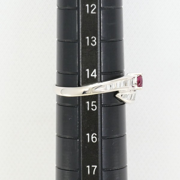 PT900 プラチナ リング 14.5号 ルビー 0.340 ダイヤ 0.34 ジュエリー 中古 PT900 プラチナ リング 14.5号 ルビー 0.340 ダイヤ 0.34 ジュエリー 中古
