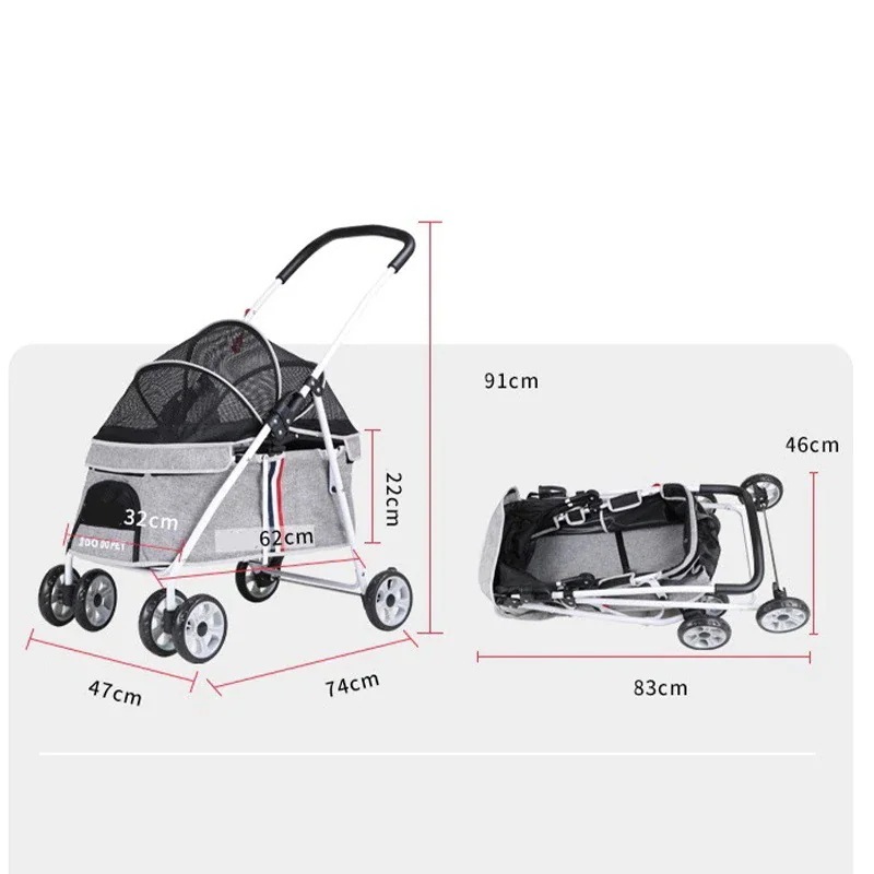 ペットキャリー ペットカート 猫 犬 バギー 多頭用 カート 犬用ベビーカー 3way 折りたたみ