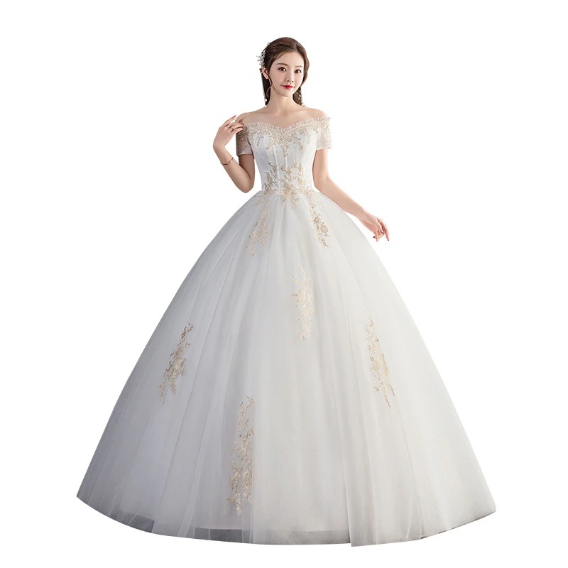 2025ワンショルダーウェディングドレスブライダル半袖ブラージトレーリングフォレストウェディングドレス