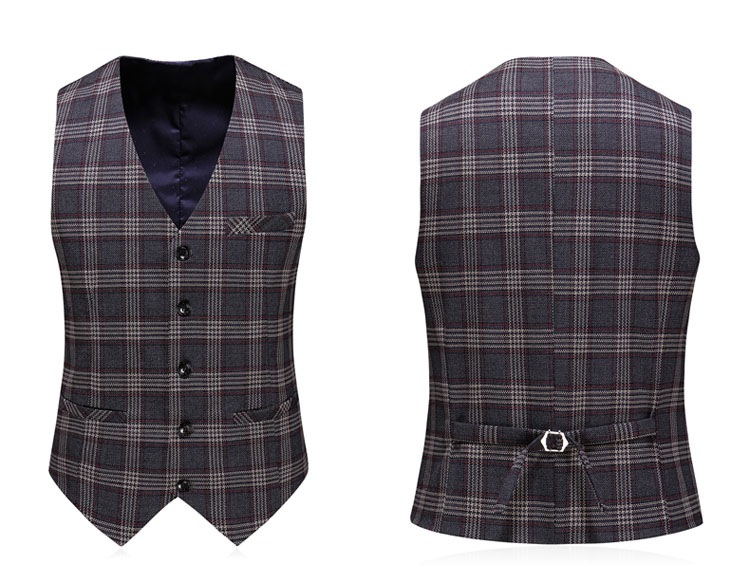 成人式 スリーピーススーツメンズ春夏春物チェック柄スーツメンズ スリーピーススーツメンズダブルスーツメンズチェックグレーベスト付き 入学式 スリーピーススーツ3ピーススーツ大きいサイズ 男性男の子