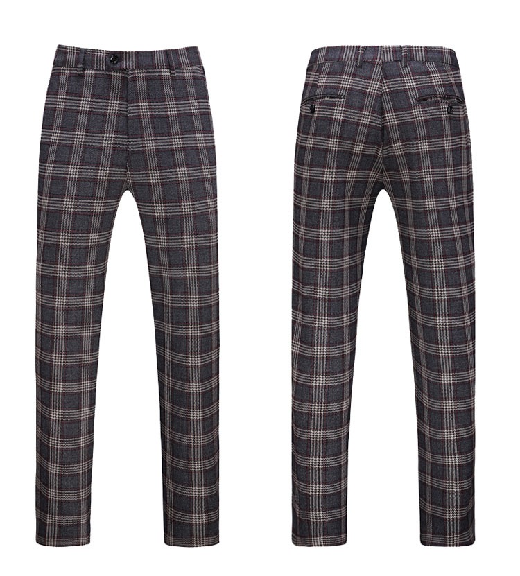 成人式 スリーピーススーツメンズ春夏春物チェック柄スーツメンズ スリーピーススーツメンズダブルスーツメンズチェックグレーベスト付き 入学式 スリーピーススーツ3ピーススーツ大きいサイズ 男性男の子