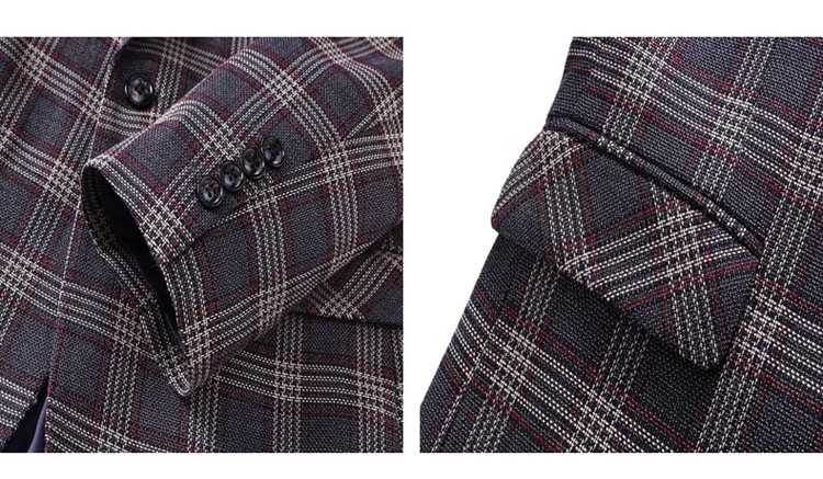 成人式 スリーピーススーツメンズ春夏春物チェック柄スーツメンズ スリーピーススーツメンズダブルスーツメンズチェックグレーベスト付き 入学式 スリーピーススーツ3ピーススーツ大きいサイズ 男性男の子