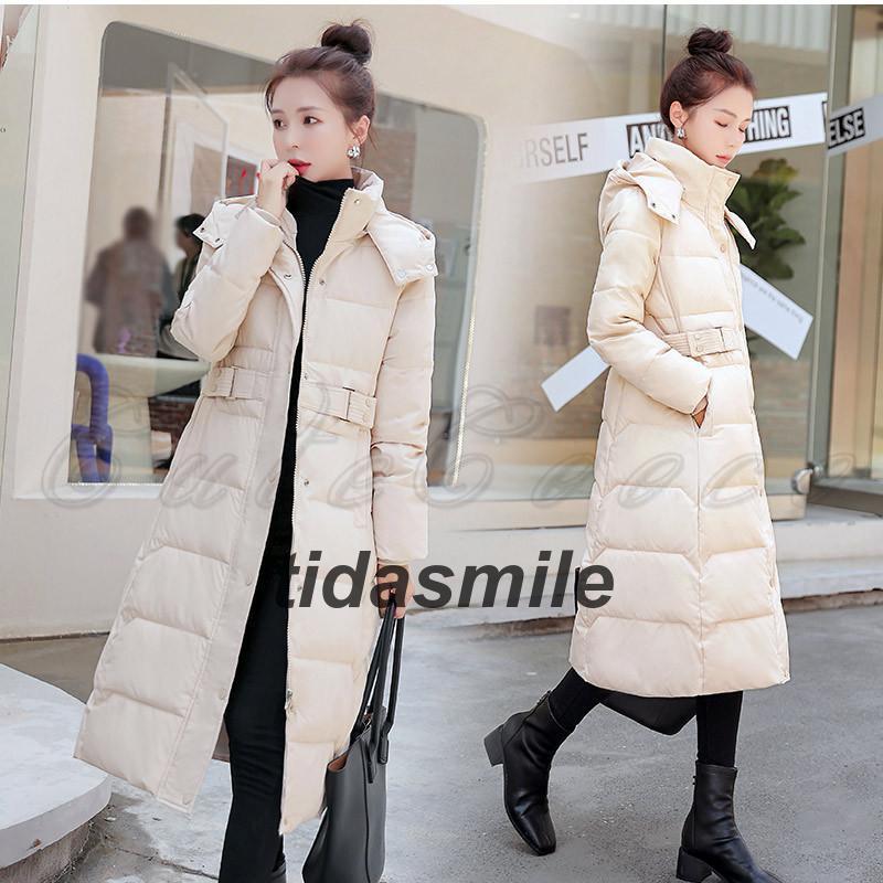 万能流行感 中綿コート レディース アウター 無地 フード取り外し可能 長袖 フード付き ロング丈 トップス カジュアル 保温 防寒 暖かい 細身 秋冬 おしゃれ