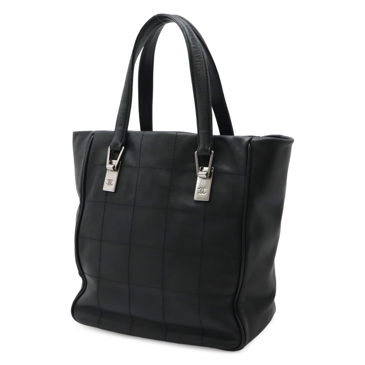 チョコバー トートバッグ ショルダーバッグ ハンドバッグ ラムスキン レザー ブラック シルバー金 チョコバー トートバッグ ショルダーバッグ ハンドバッグ ラムスキン レザー ブラック シルバー金