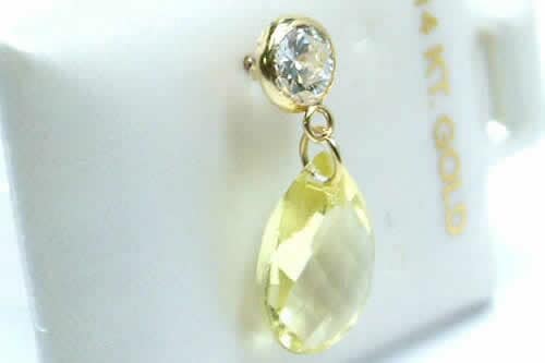 14金ビーナスドロップピアス 1個 片耳 キャッチ スタッド 本物の金 女性 彼女 綺麗 プレゼント