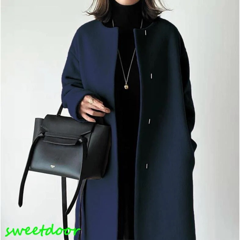 チェスターコート秋冬アウター レディース 秋 40代50代 ロング丈チェスターコートアウターノーカラーコート シンプル 着痩せ 通勤 エレガント新作