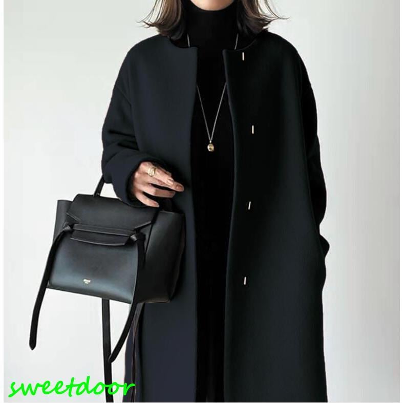 チェスターコート秋冬アウター レディース 秋 40代50代 ロング丈チェスターコートアウターノーカラーコート シンプル 着痩せ 通勤 エレガント新作