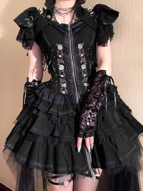 No.659 (♡)ALGONQUINS ゴシック ロリータ ワンピース 楽天市場】ゴシックロリータOPドレスブラックフリルボウレース