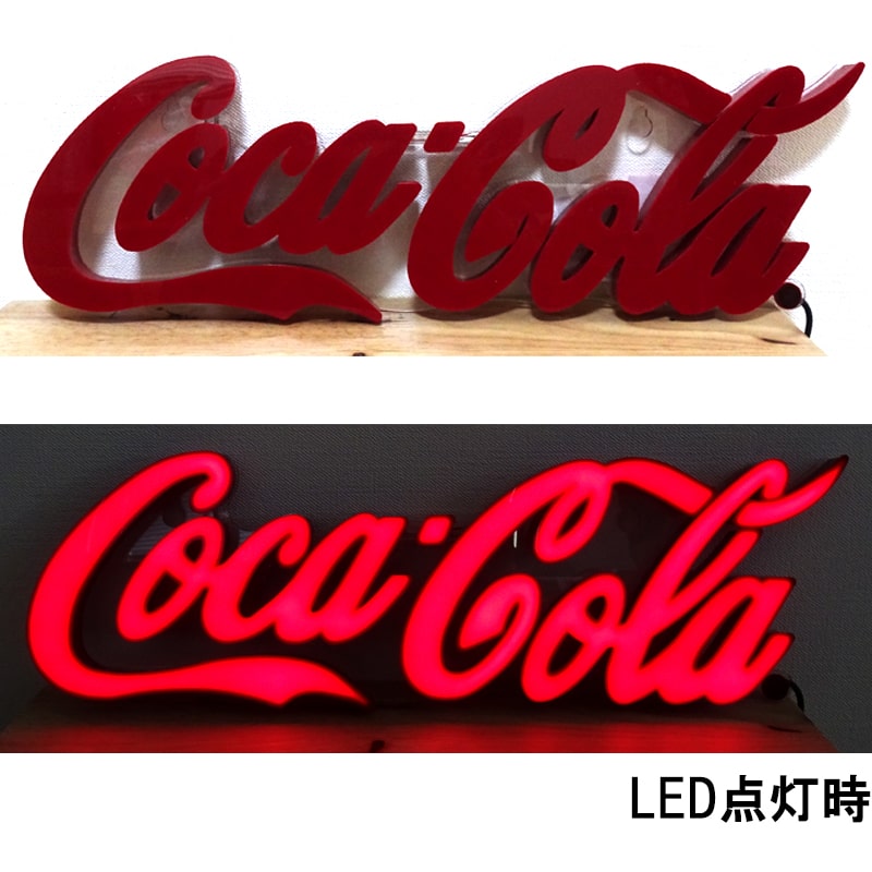 コカコーラ LEDライト ガレージ ネオン 看板 ミニレタリングサイン 電飾看板 レッド Coca-Cola インテリア コーラ 派手 壁掛け 目立つ アメリカン 雑貨 おしゃれ かわいい バー カ