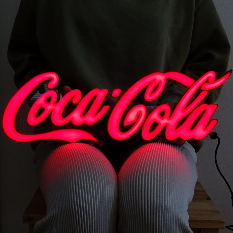 コカコーラ LEDライト ガレージ ネオン 看板 ミニレタリングサイン 電飾看板 レッド Coca-Cola インテリア コーラ 派手 壁掛け 目立つ アメリカン 雑貨 おしゃれ かわいい バー カ